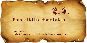 Marczikits Henrietta névjegykártya